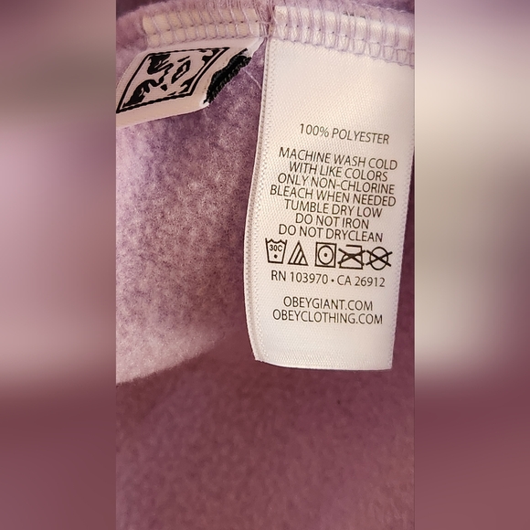 NWT OBEY Melanie Fleece Trucket Jacket Size M in Purple Rose - Picture 7 of 13